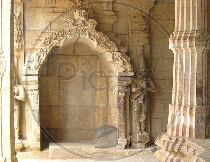 Stone carvings on the wall