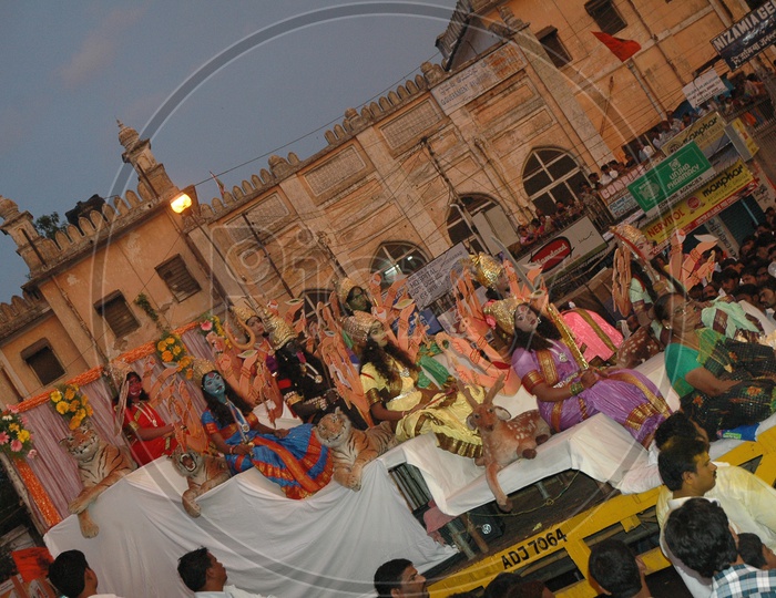People celebrating Bonalu festival