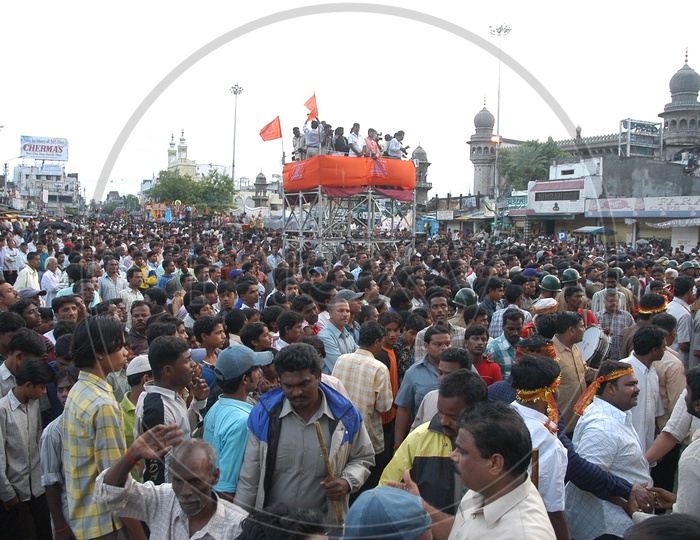 Crowd during the Bonalu festival