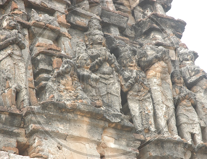 Stone carved statues of a temple