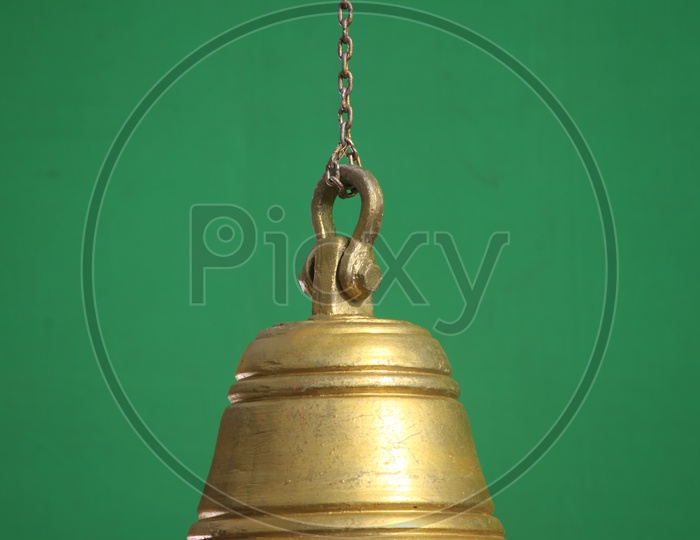 Hanging brass temple bell