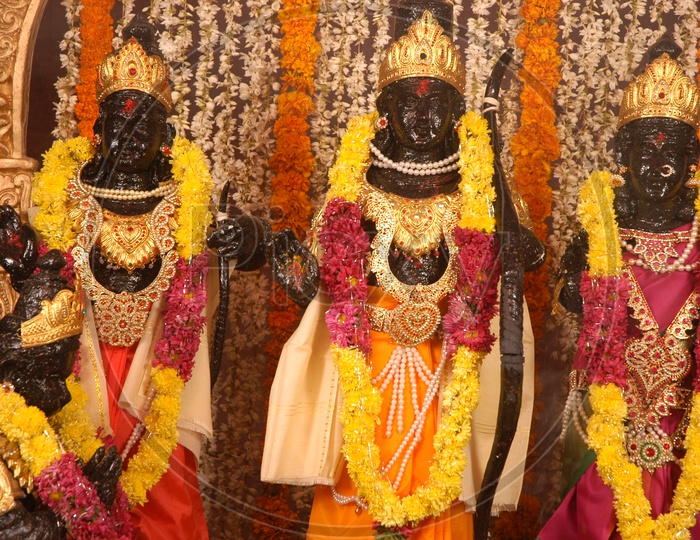 Decorated Hindu Goddess Statues