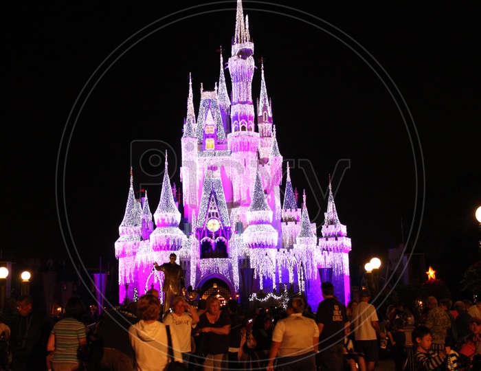 Lighting of castle during the night