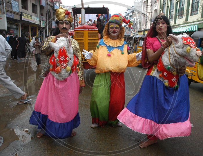 Indian people In Getup In a Carnival