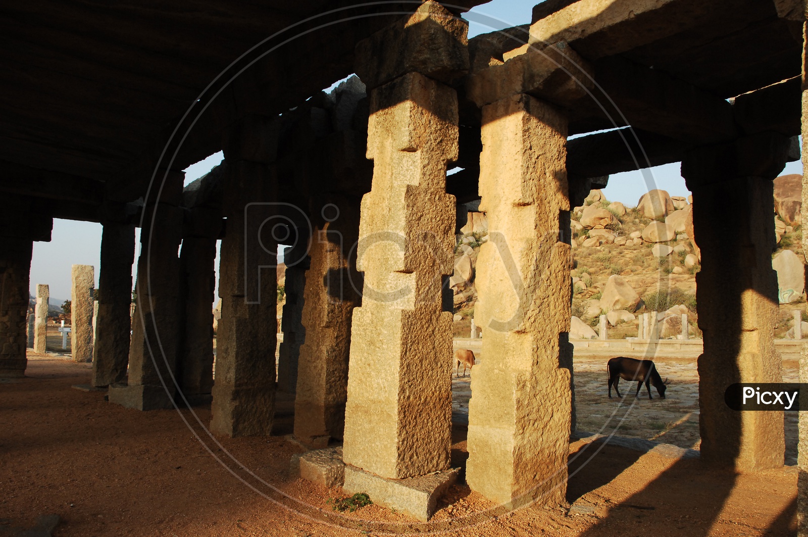 Stone pillars of the temple