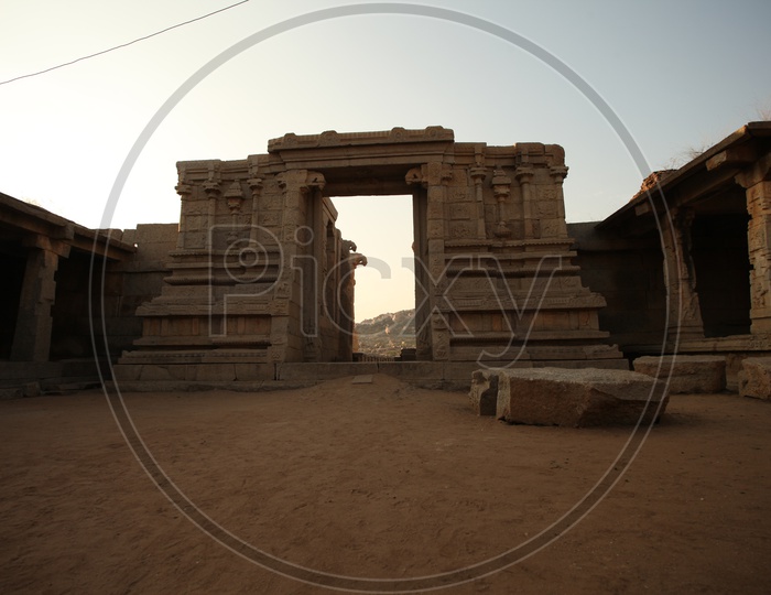 Entrance of Ancient temple ruins