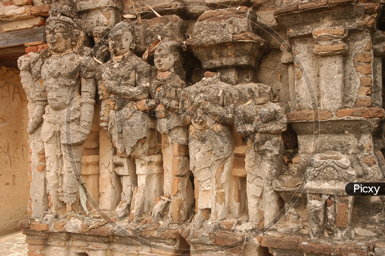 Stone carved statues of a temple