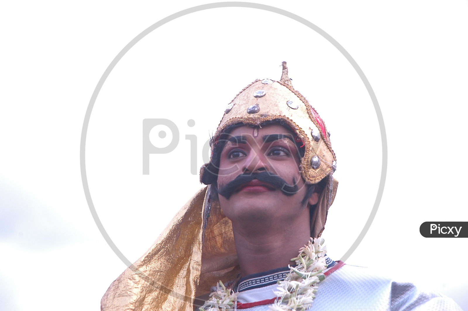 A costumed man during Bonalu festival