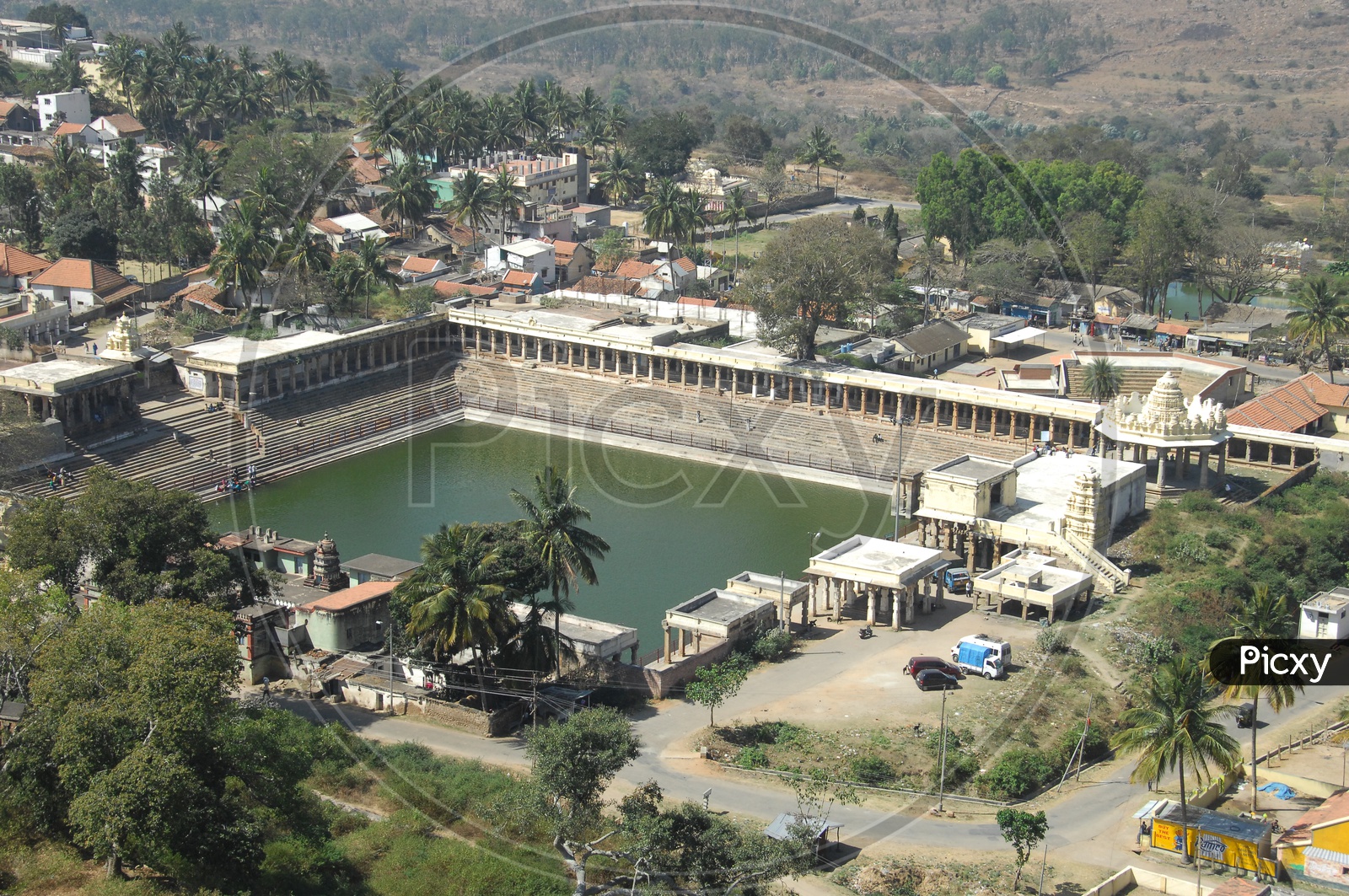 Top view of the Temple kolan at Hampi