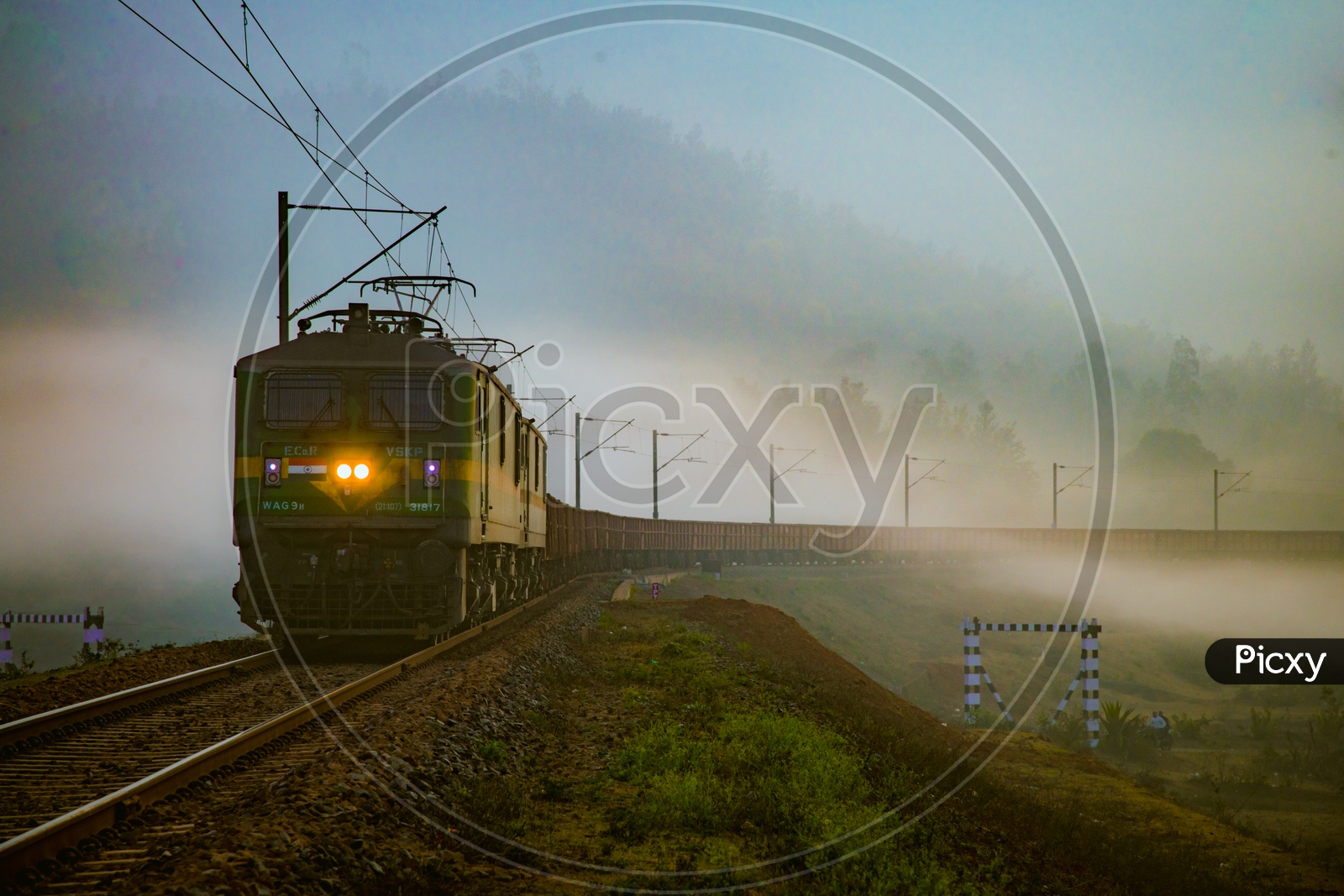 Indian Railways Train Running On Track