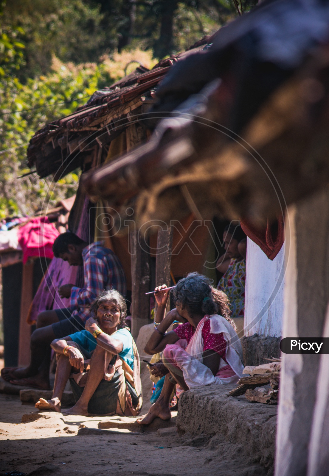 Tribal Woman Sitting On the Streets Of a Tribal Village
