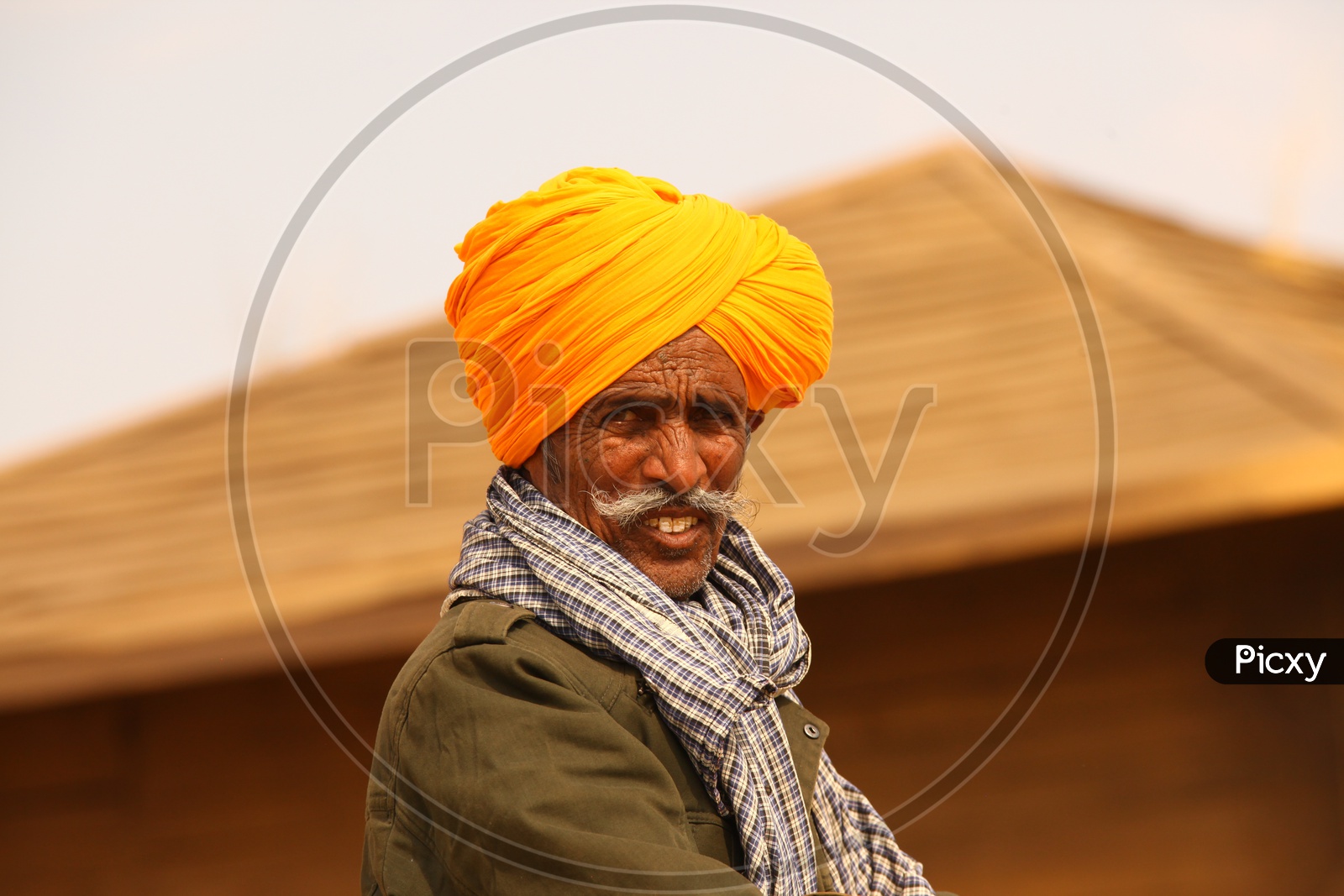 Close up shot of rajasthani man