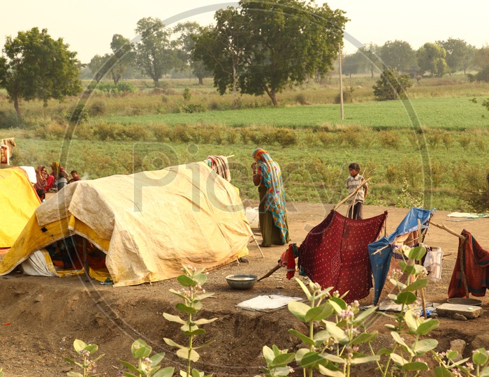 Rural people with their house tents