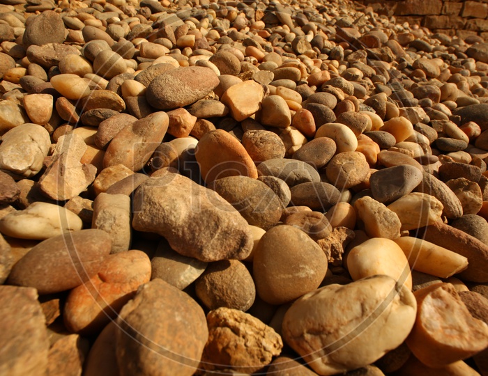pebble stones in the desert