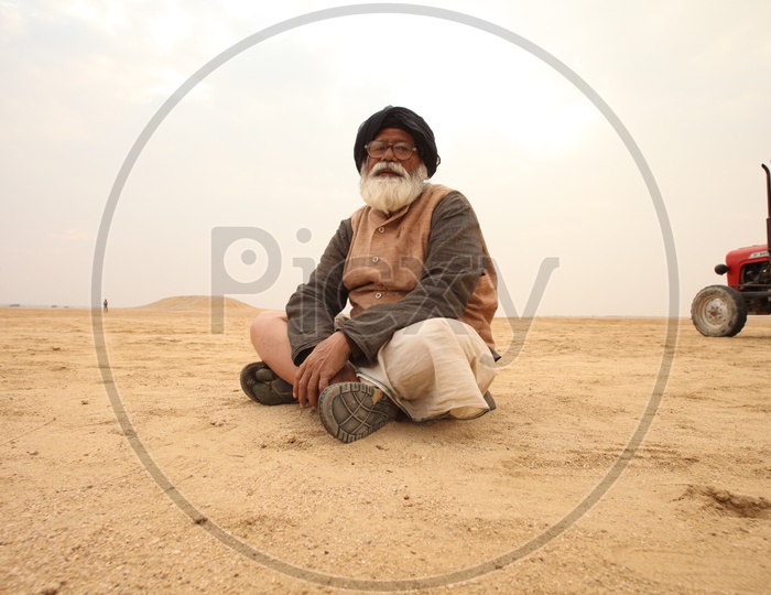 Old Rajasthani Man in Desert