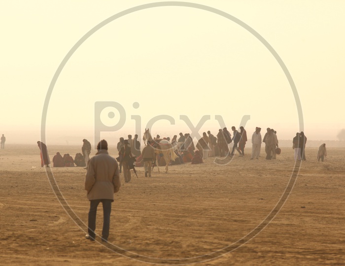 People in a Desert in Rajasthan.