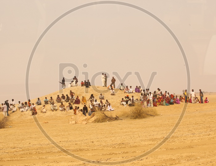 People in a desert