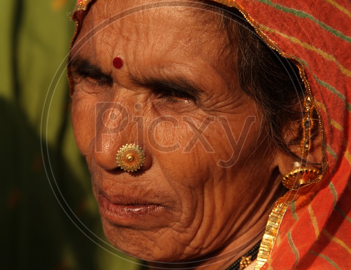 an old rajasthani women