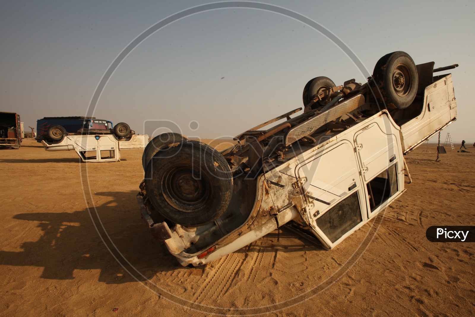 Cars accident in desert