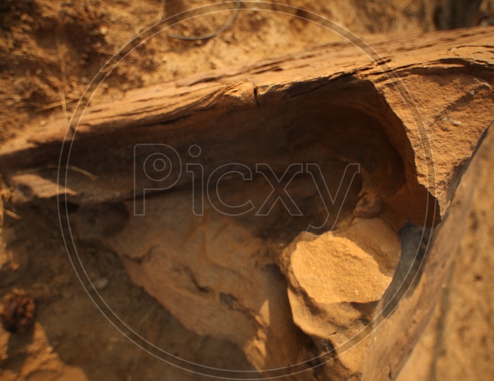 Close up of a rock in a desert