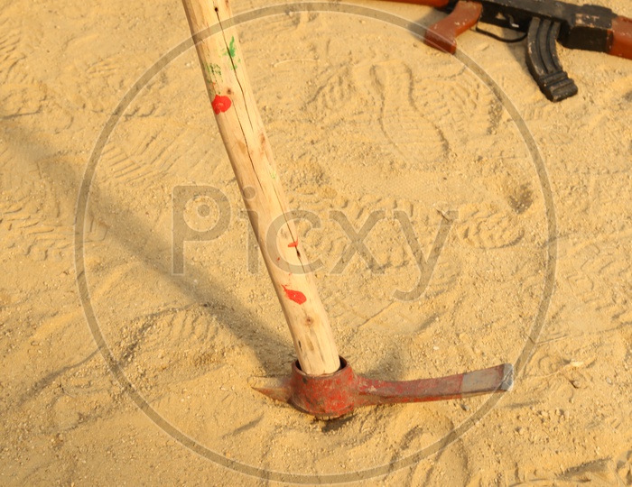 A Pickaxe in the sand