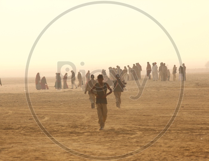 People walking in a Desert
