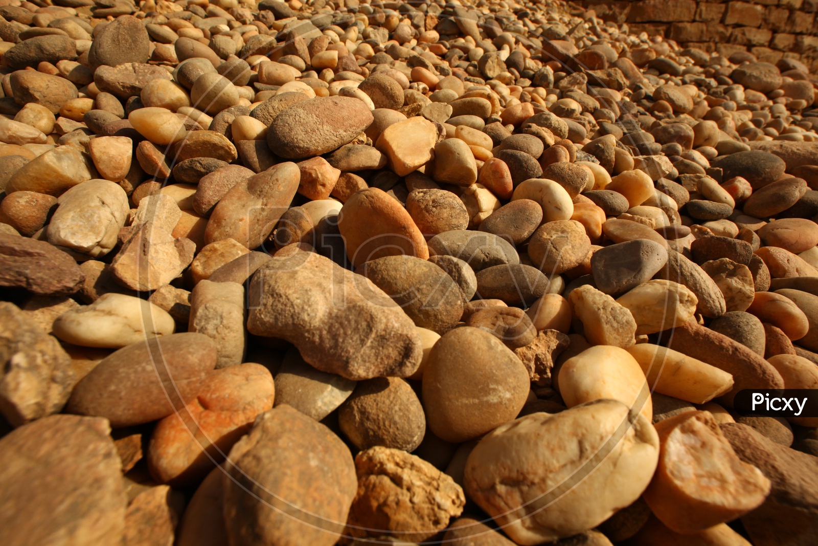 pebble stones in the desert