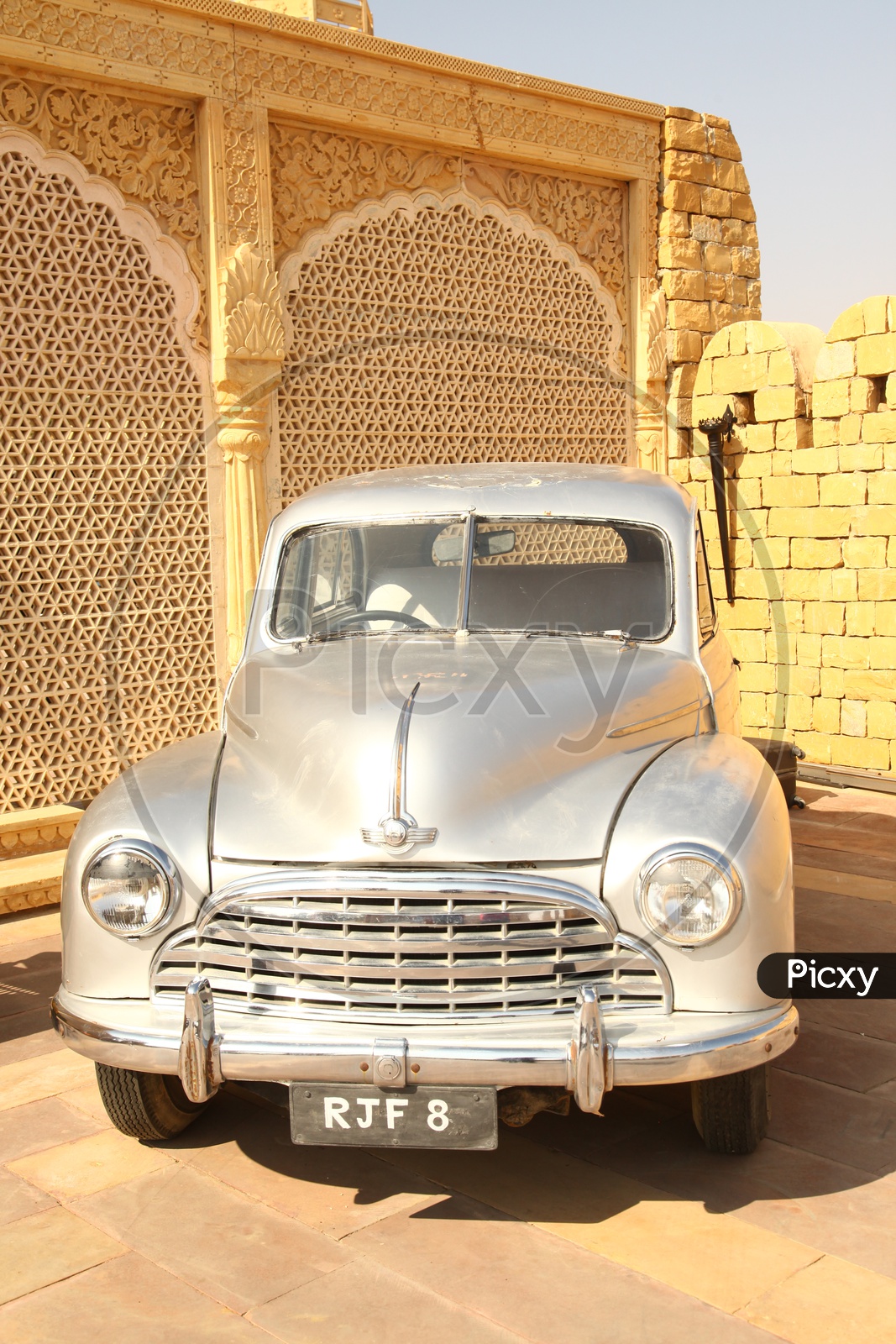 Old car in a palace in Rajasthan