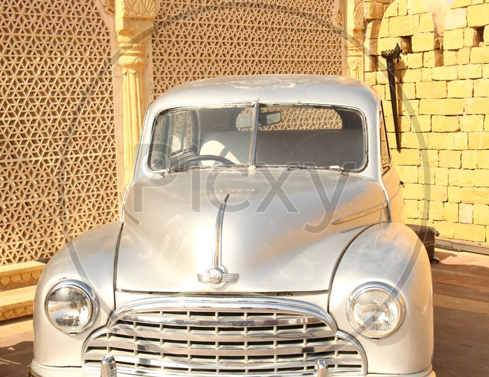 Old car in a palace in Rajasthan