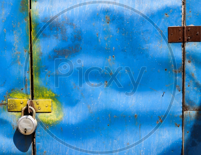 Old door Lock Leaver Closeup Shot
