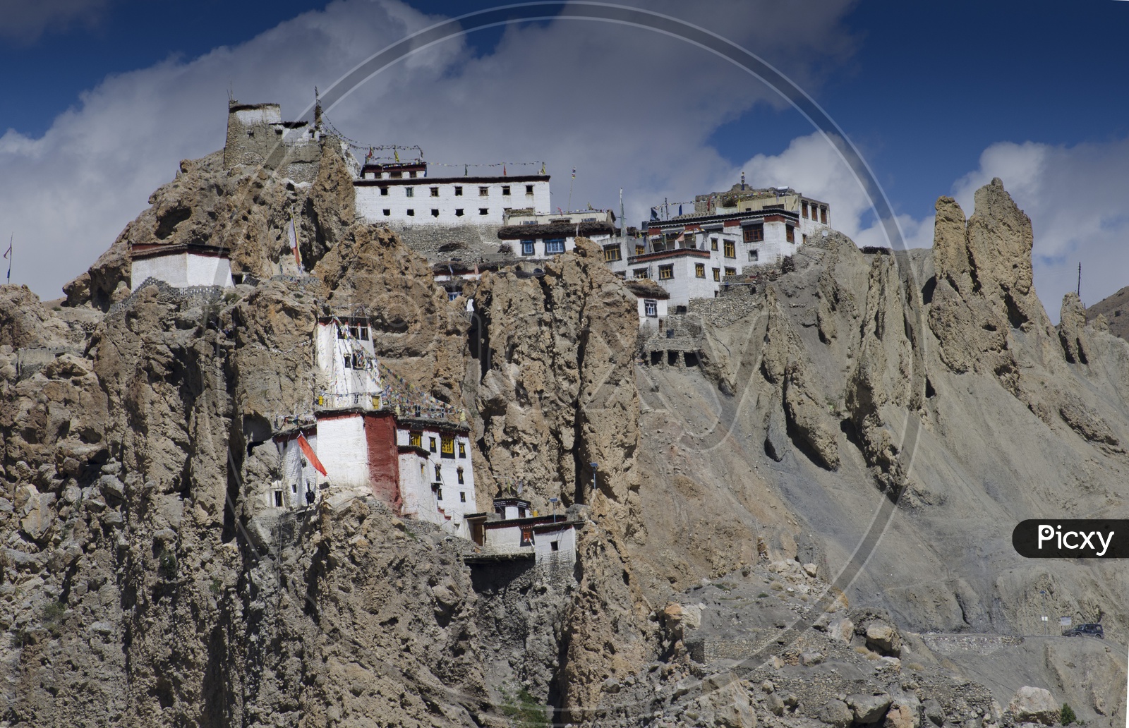 Dhankar Monastery from the bottom of the mountain