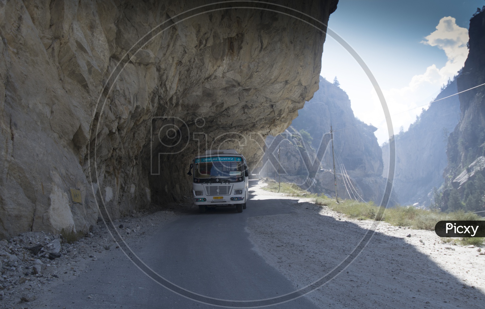 Himachal Pradesh State Road Transport Buses On the Ghat Roads Of Ladakh
