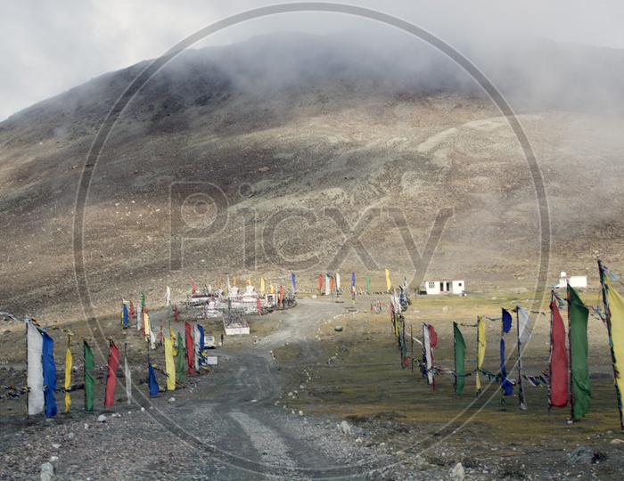 Tibetan  Flags Or Color Flags in Ladakh Valleys