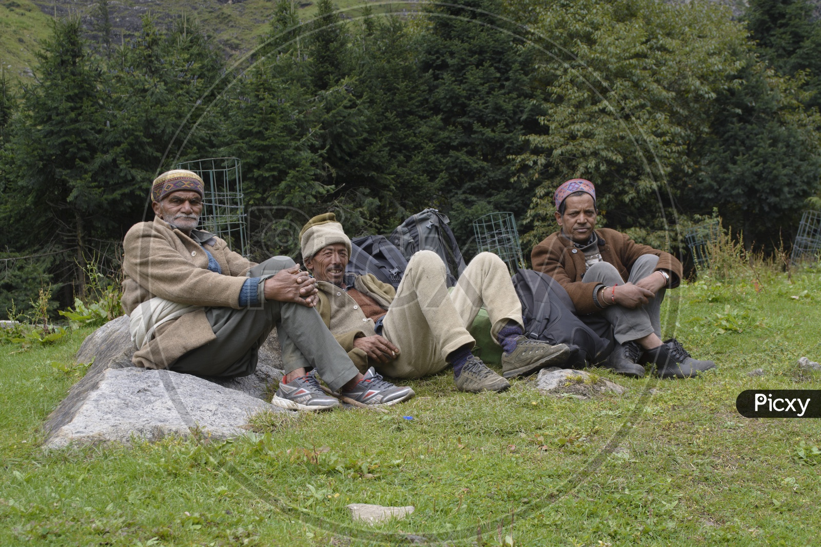 Local People Sitting Leisurely in Lakdakh