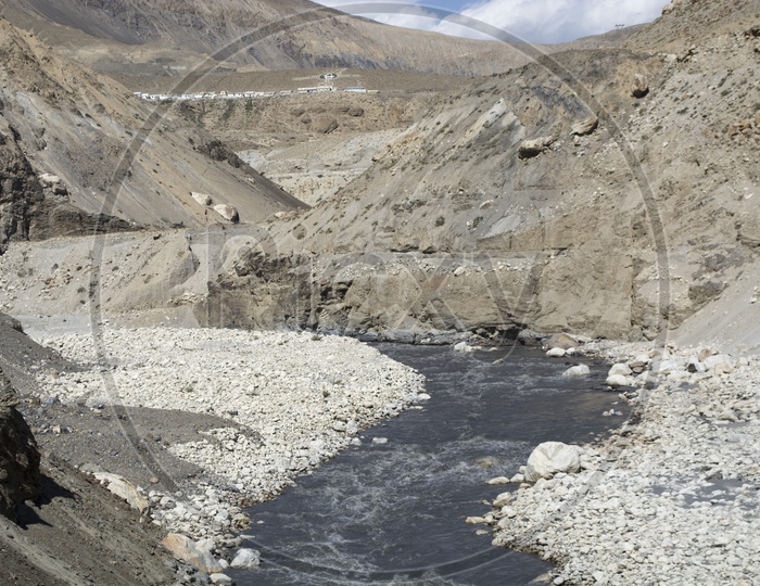 Water Flowing On the River Valleys Of Ladakh