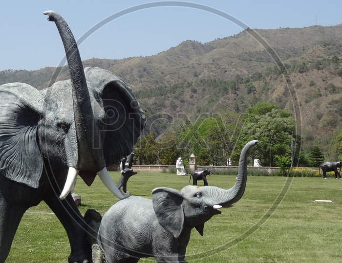 Elephant sculptures at Mohan Shakti Heritage Park