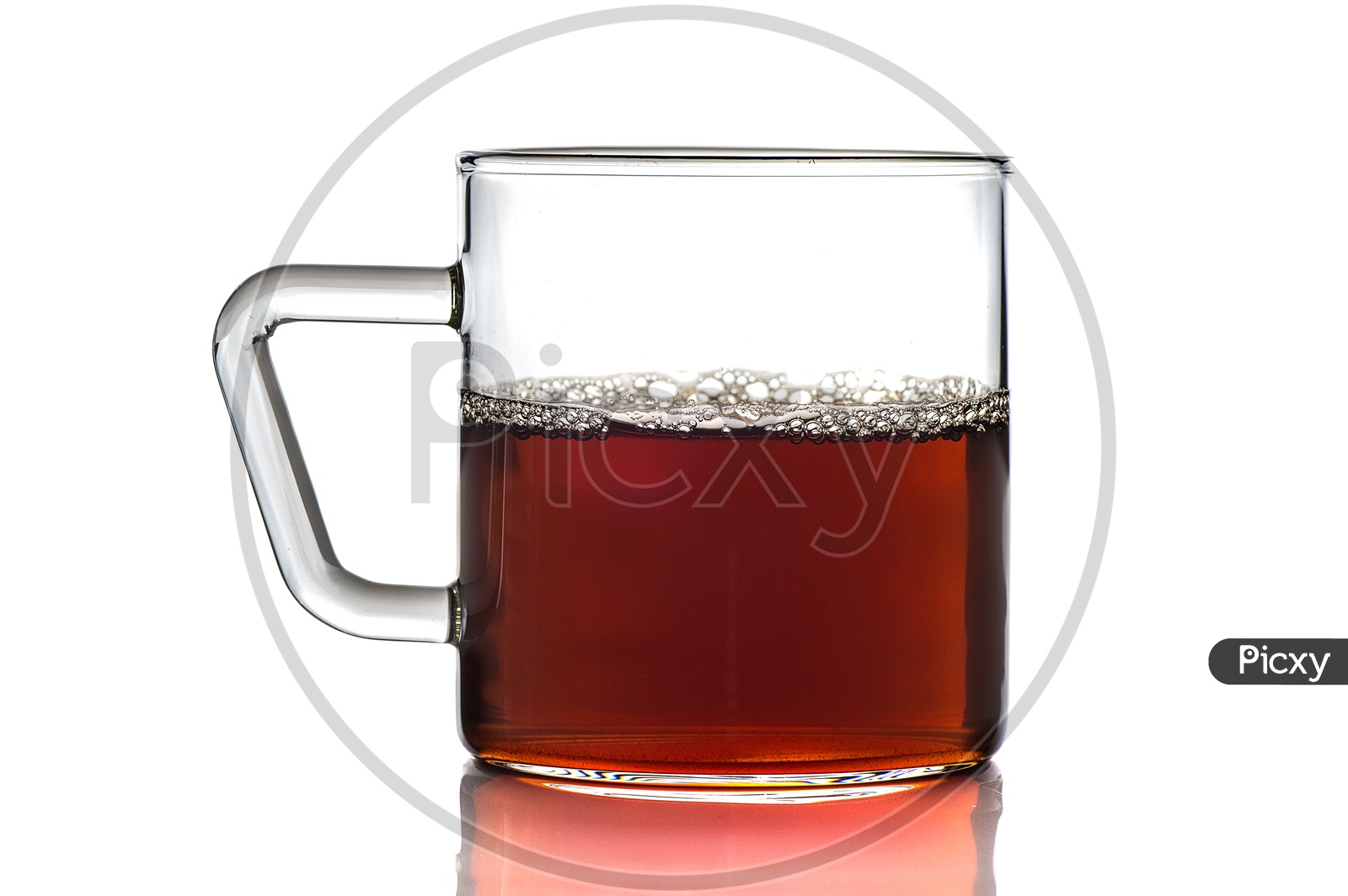 Cup of tea on white background