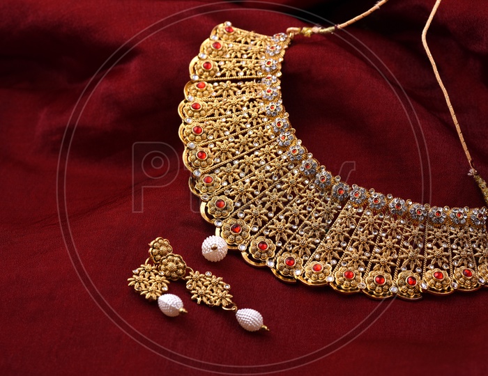 Indian traditional gold plated jewellery set