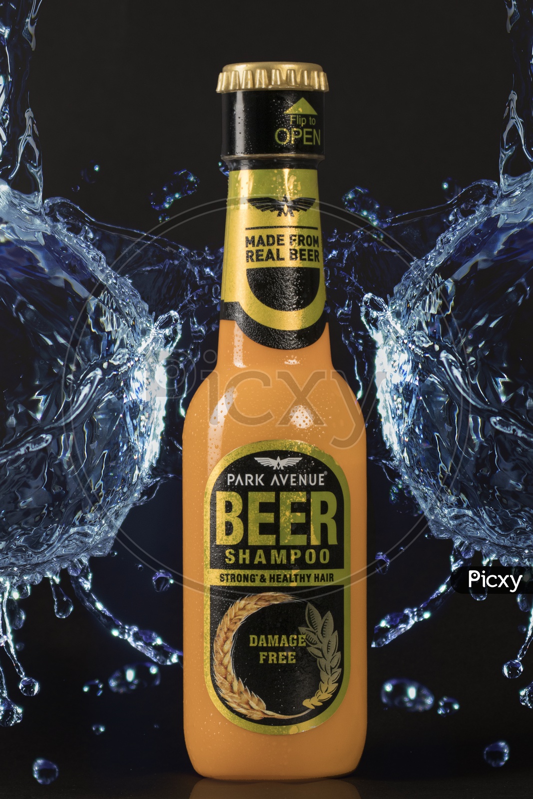 Beer shampoo product photography