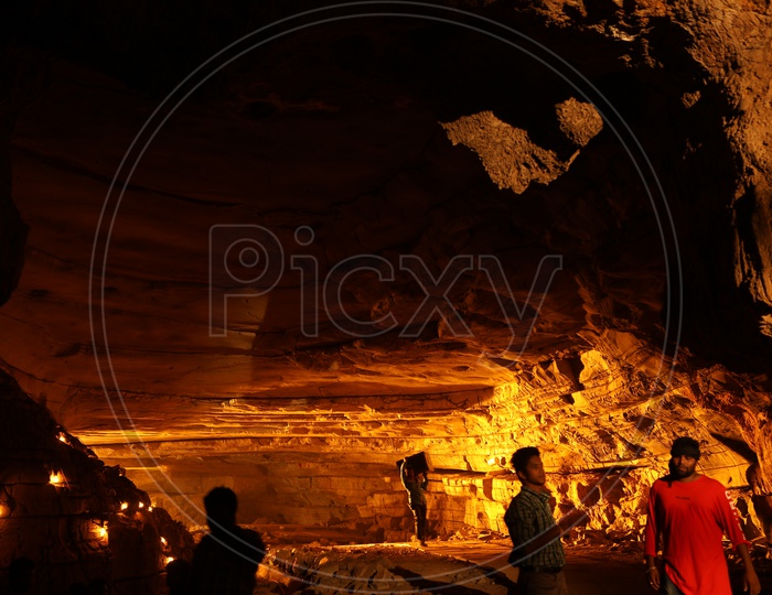 Visitors Or Tourists Inside  Belum Caves