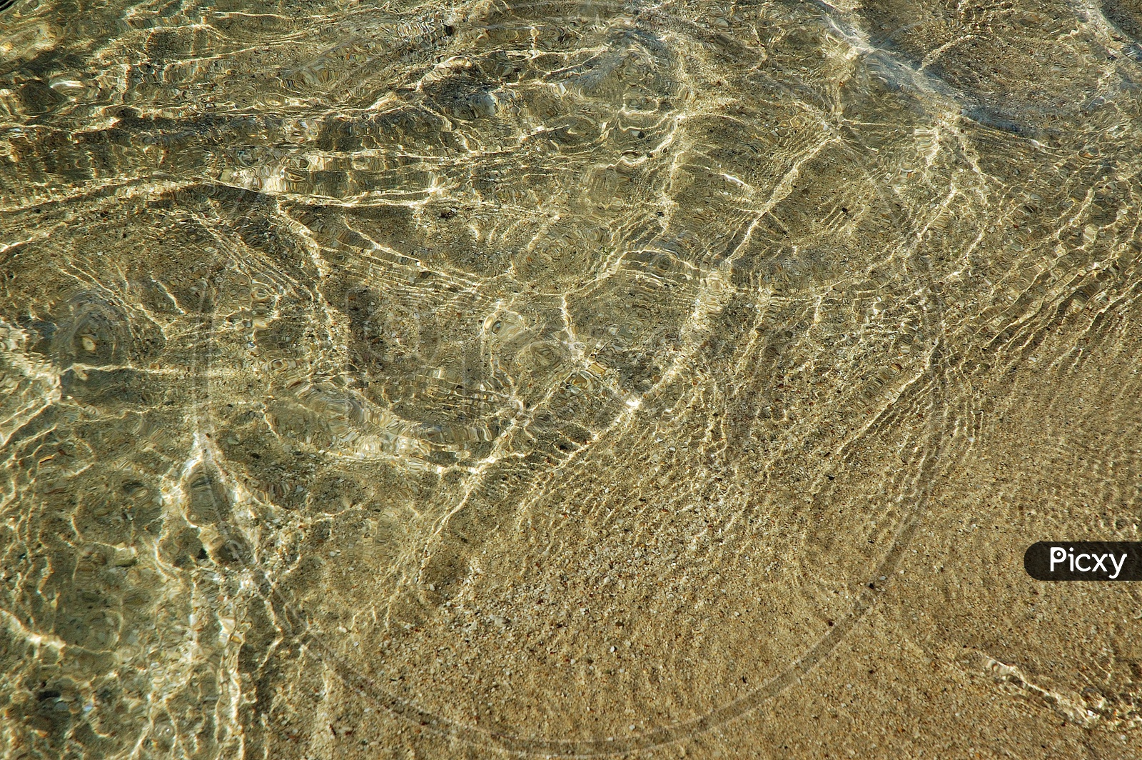 Transparent water  surface on sand