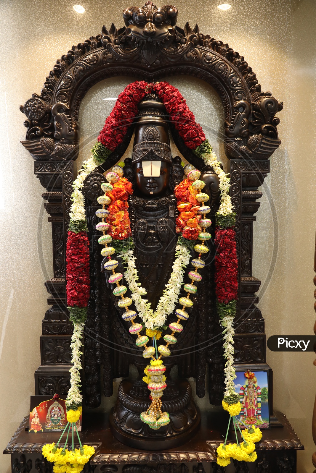 Image of Hindu God Lord Venkateshwara Swamy Idol in A Mandapas ...