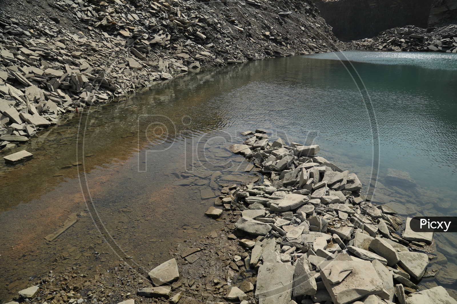 Water flow near Black stone mining area