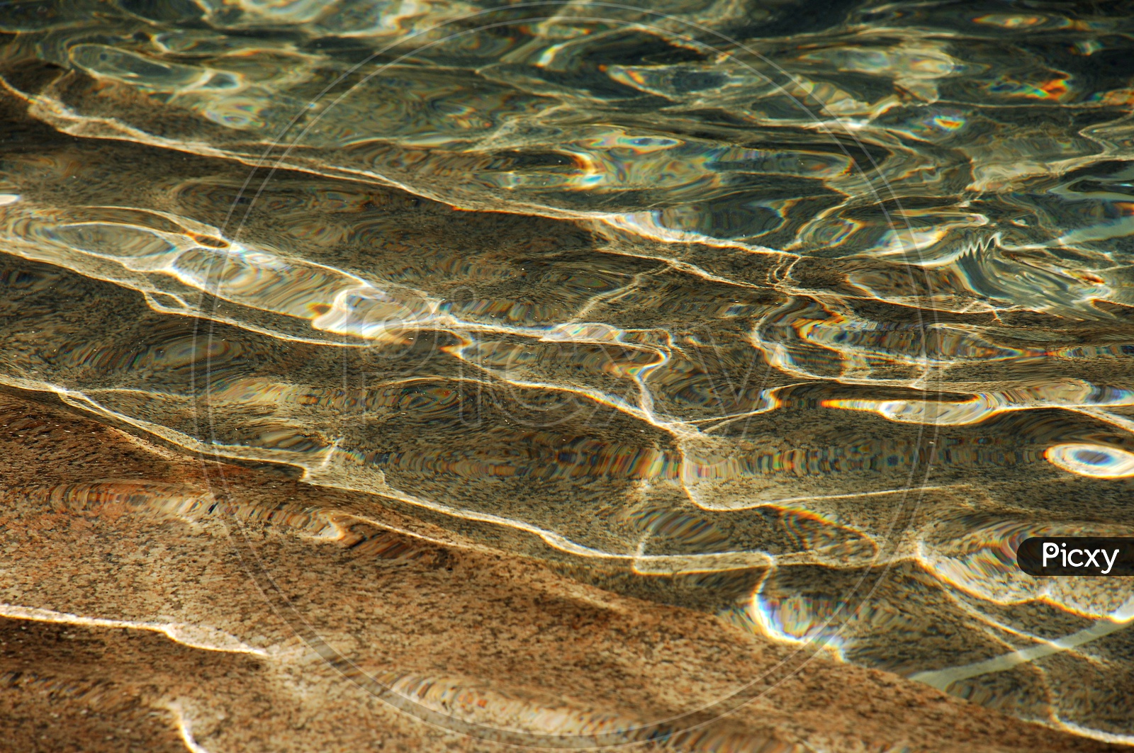 Transparent water on the sand