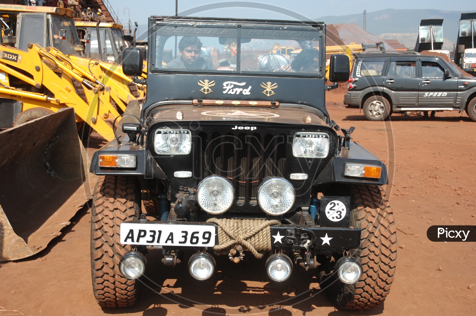 Open Top Jeep In Mining Area