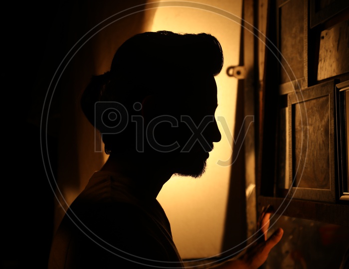Silhouette Of a Man Over a Background