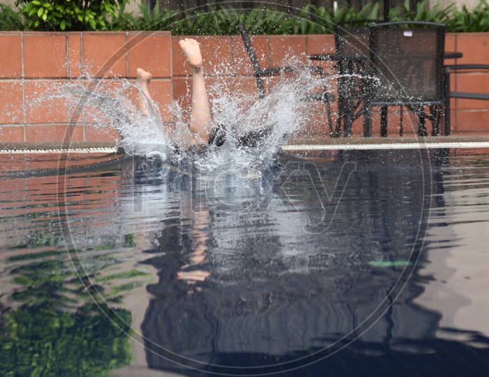 Water Splash In a Swimming Pool