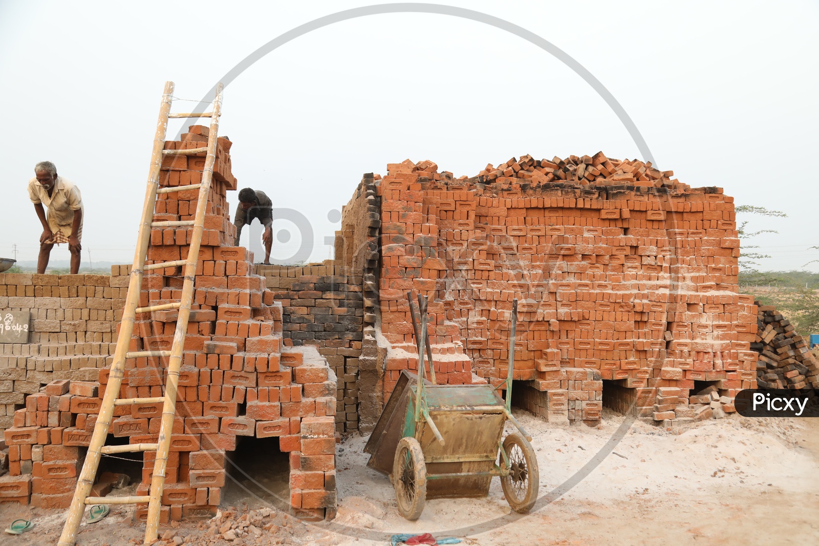 People Working at the local brick factory