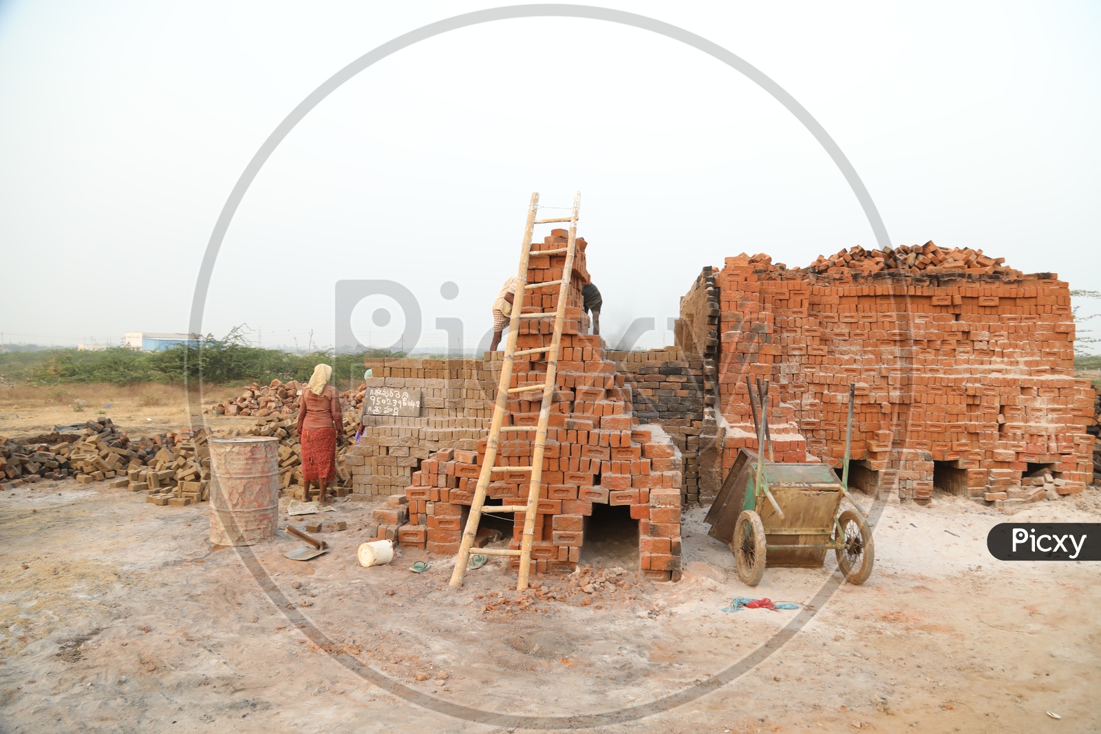 A Woman Worker In Brick Kiln