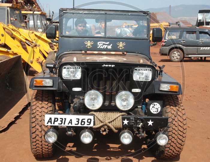 Open Top Jeep In Mining Area